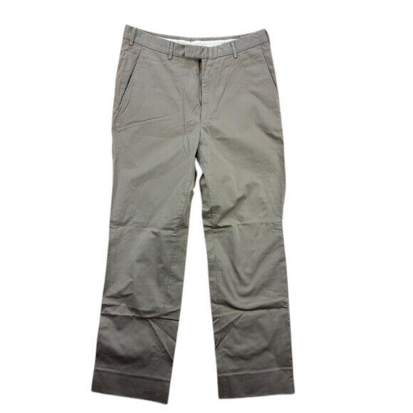 Z Zegna Chino Pants Mens 32R Beige Slim Fit Stretch Cotton Trouser Dress Casual - Picture 1 of 14